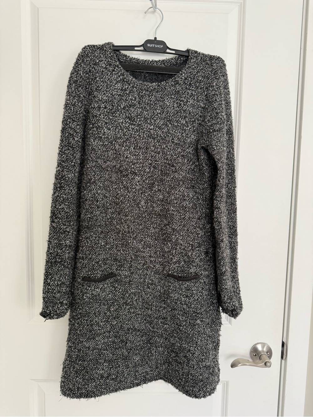 Cozy Textured Grey Knit Dress